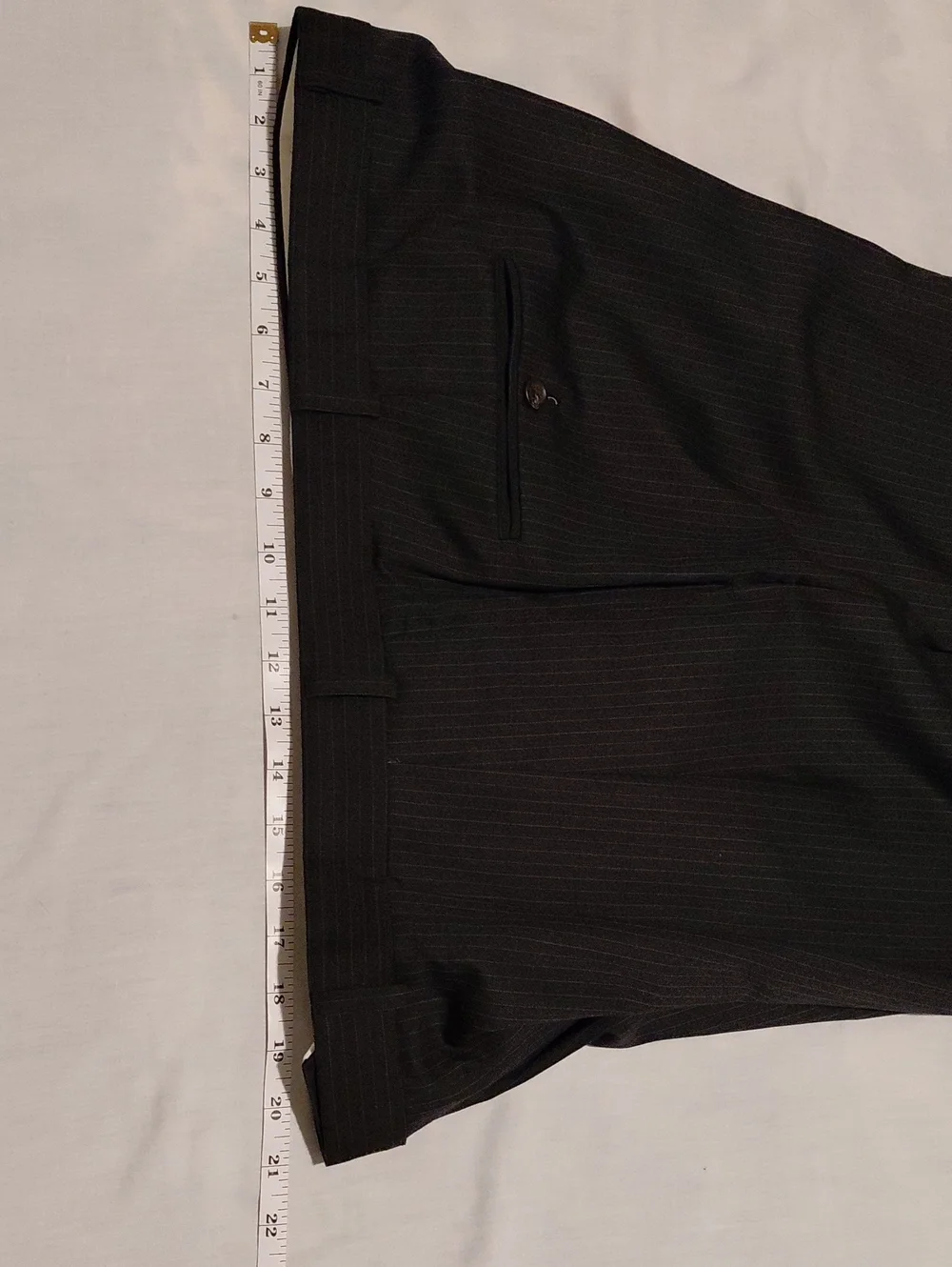 Chaps Men's Charcoal Pinstriped Suit 48L 43W Trousers Wool/Cashmere Blend NWT